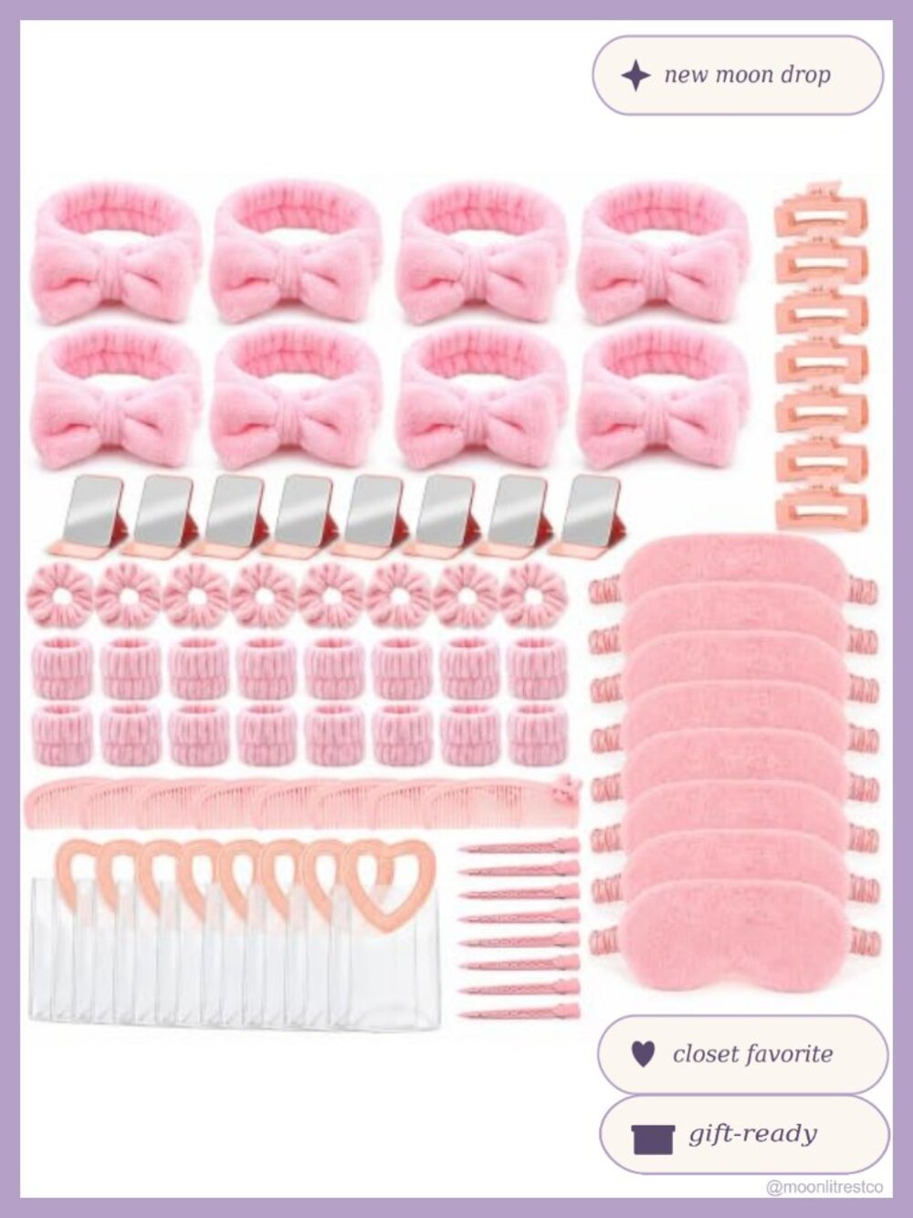 80 Pcs Spa Sleepover Party Favors Set Coral Fleece Headbands Eye Masks Girls